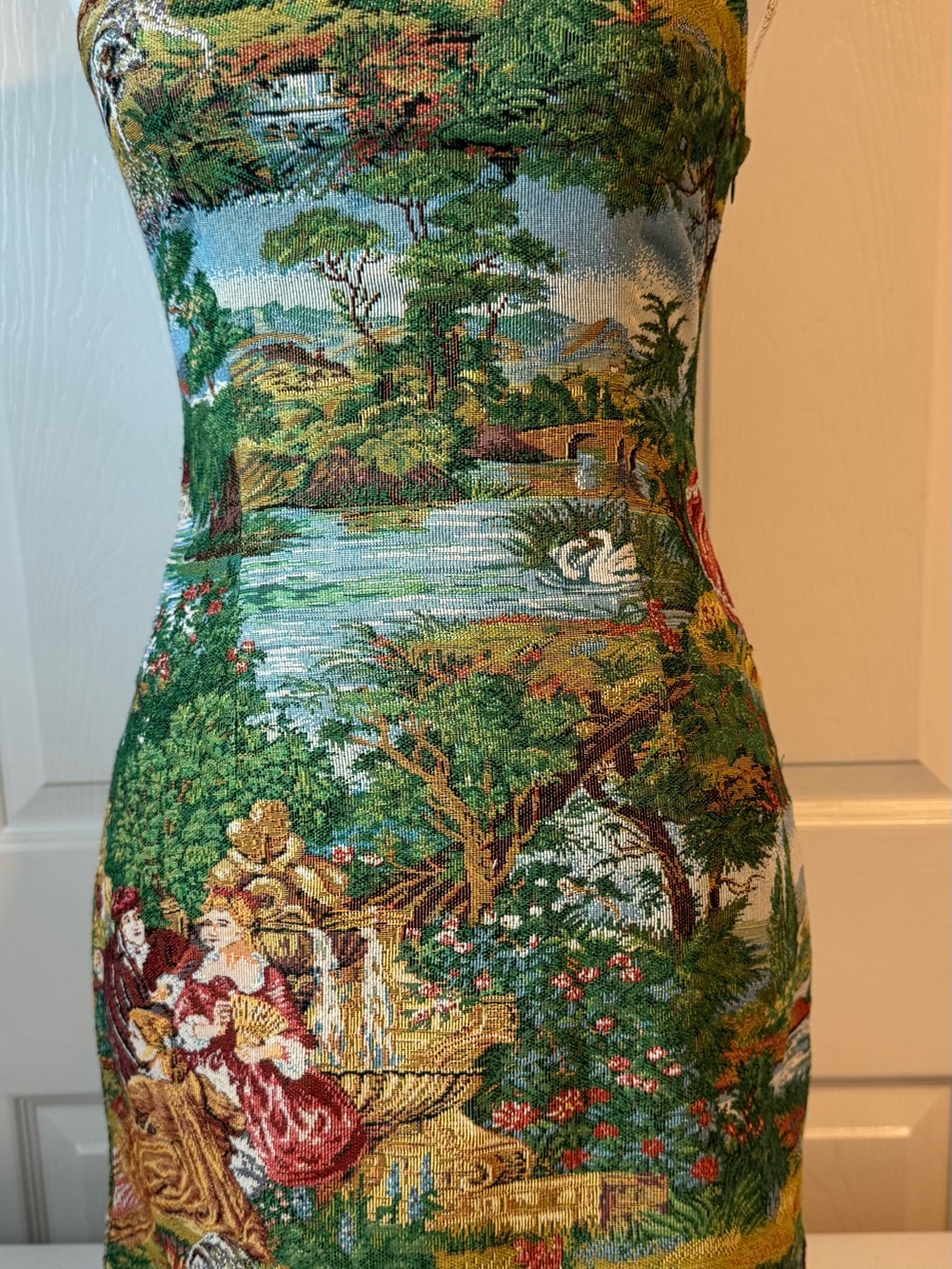 Cider Scenic Tapestry Mini Dress in Green Multi XSmall NWT - Picture 2 of 9